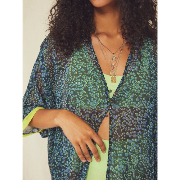 NWT Free People Sleepin In Shirt / Navy Combo - Picture 2 of 4